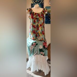 Lane Bryant Vibrant Floral Top in Pink and Yellow